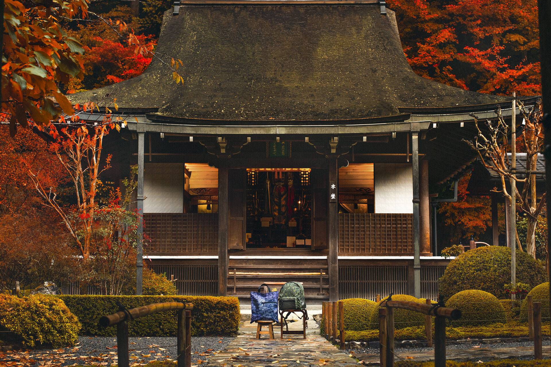 京都　寂光院の紅葉